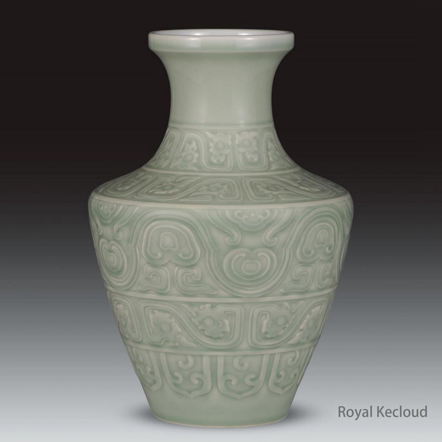 A Chinese Celadon-glazed Archaistic Vase, Hu