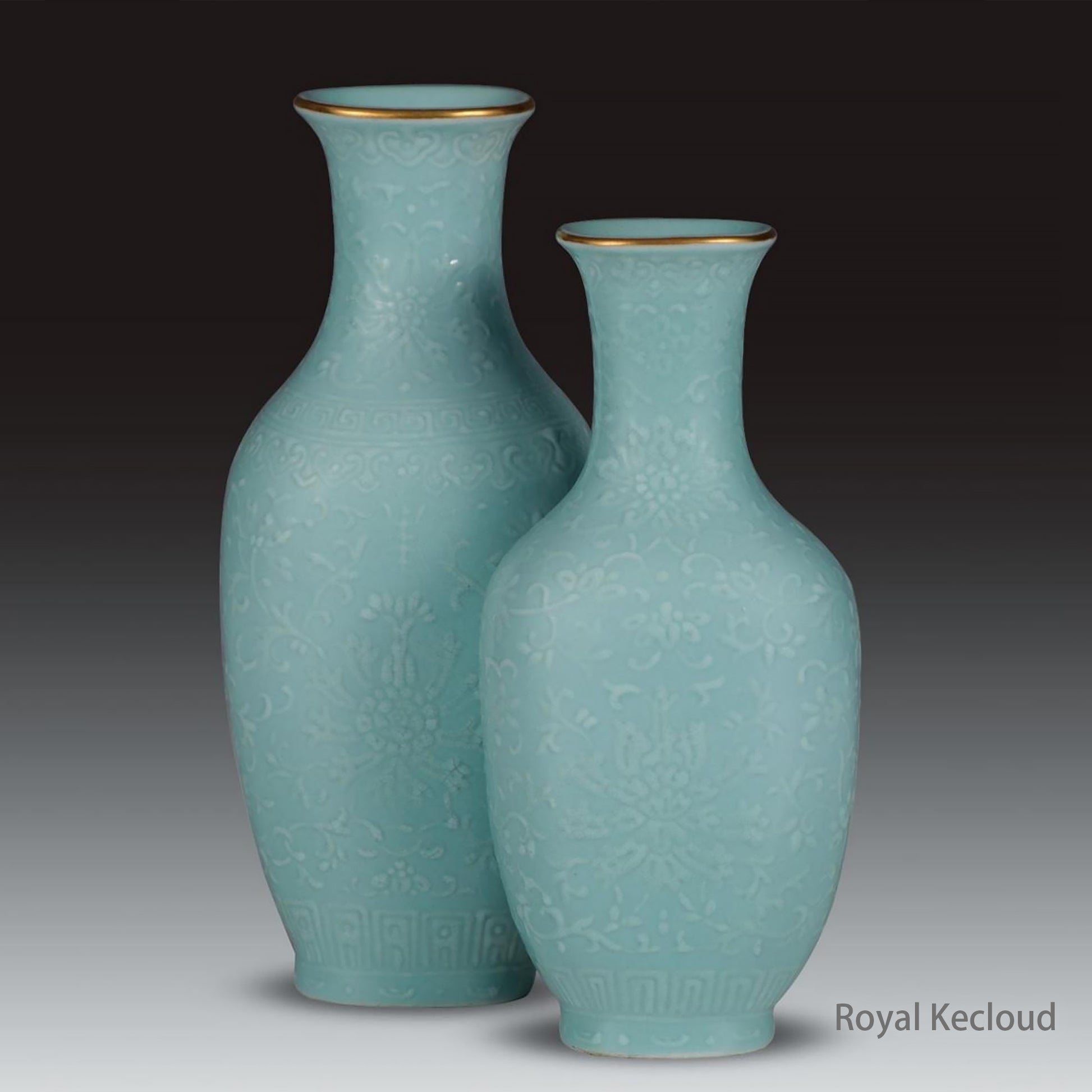 A Chinese Turquoise-glazed Conjoined Vase