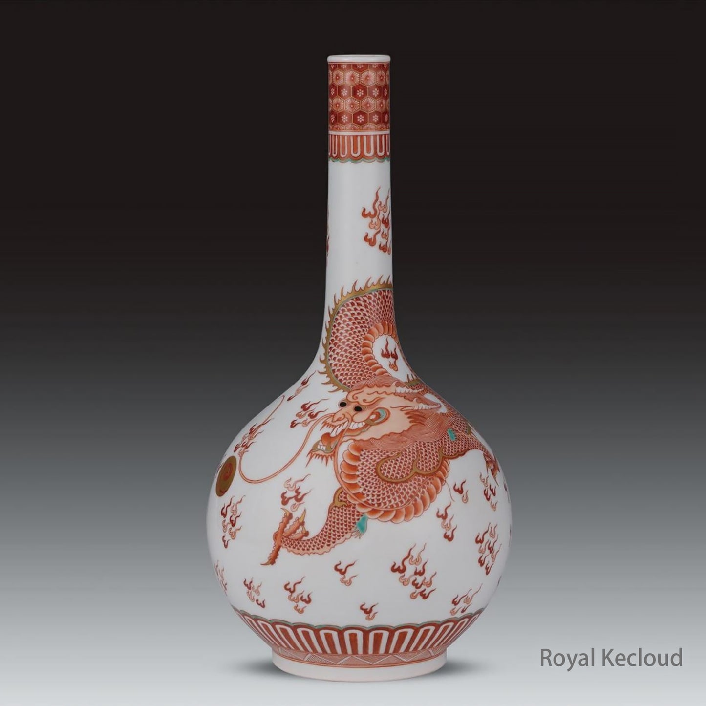 An Iron-red Decorated 'Dragon' Globular Vase