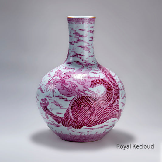 Imperial Puce-enamel Falangcai 'Dragon' vase