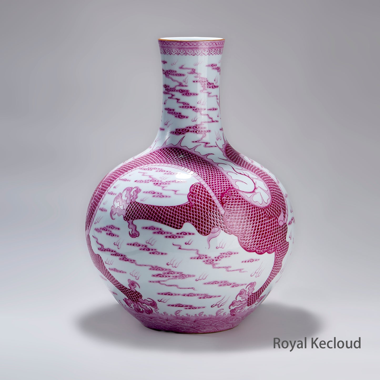 Imperial Puce-enamel Falangcai 'Dragon' vase