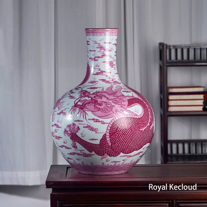 Imperial Puce-enamel Falangcai 'Dragon' vase