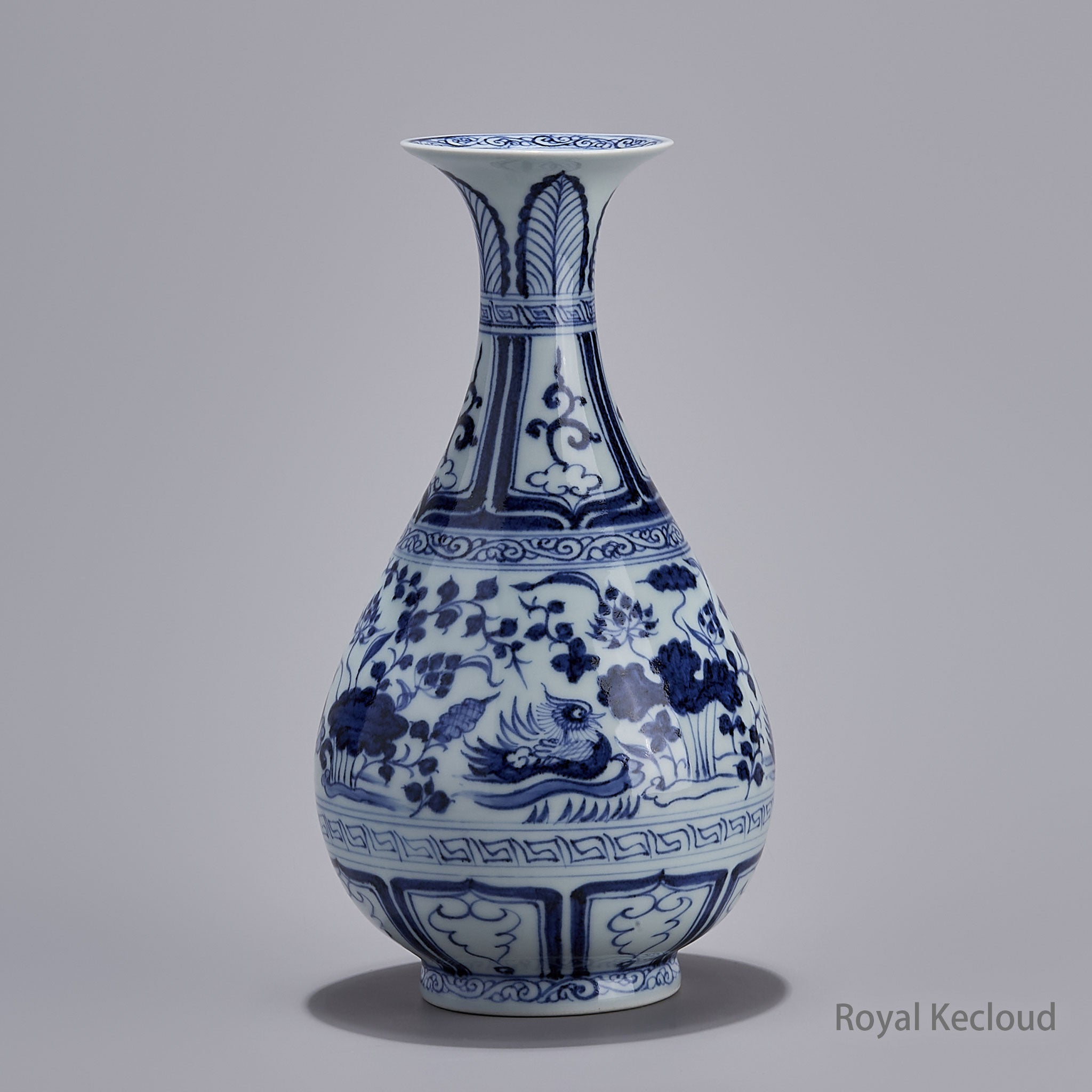 Imitation Chinese Yuan Dynasty Antique Royal Blue-and-White Porcelain ...