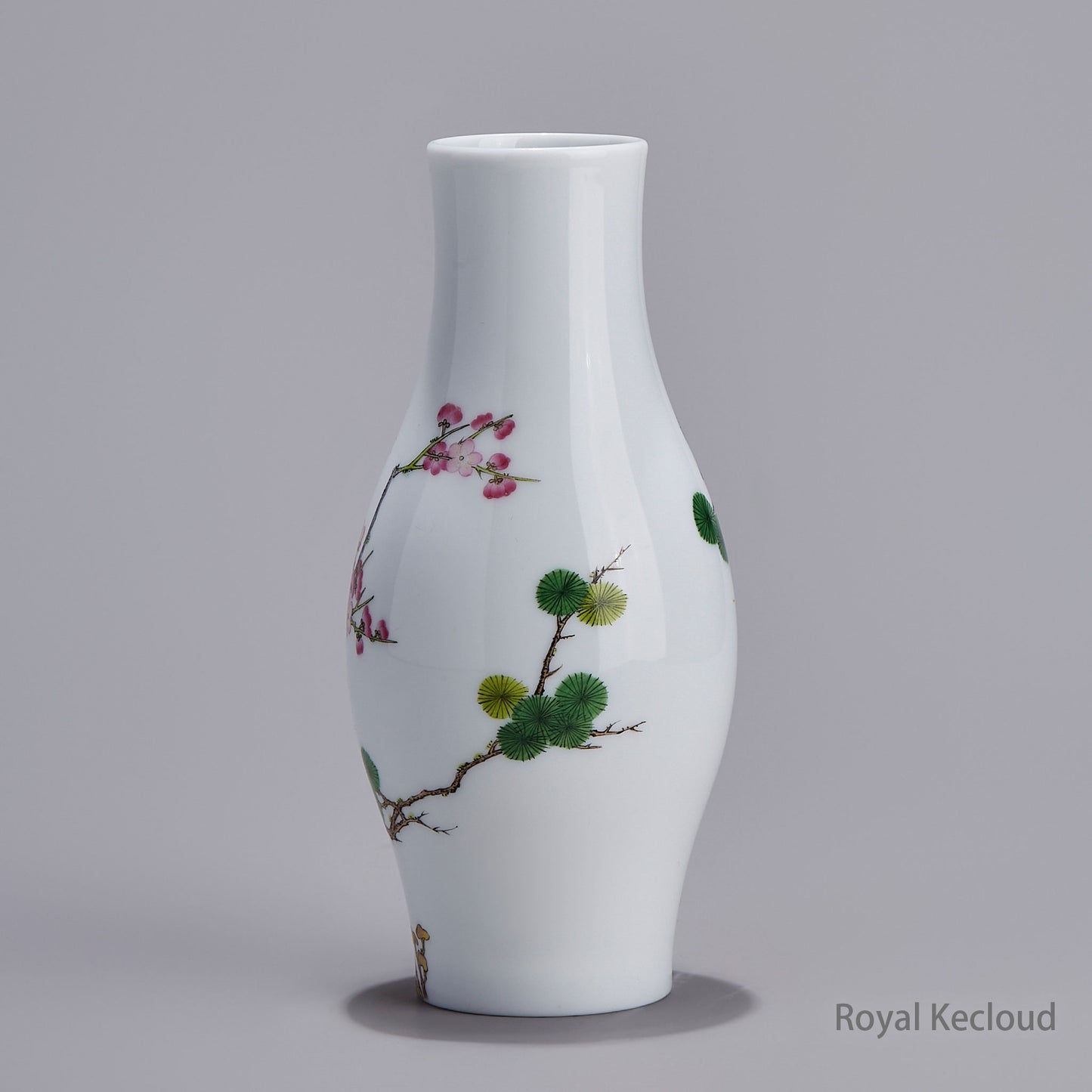 A Fine Enamel Olive-shaped Porcelain Vase, Jingdezhen Handmade Porcelain Vase